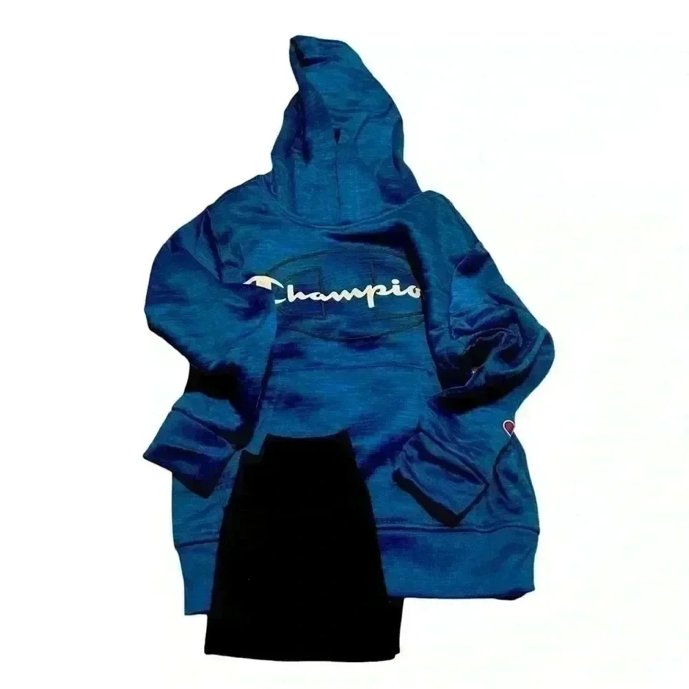 Champion Boy's 2 Piece Hoodie & Jogger Active Set (Blue&Black)